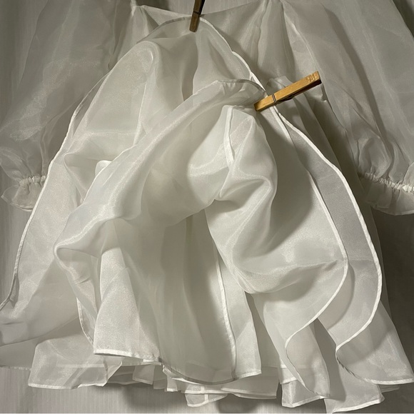 Selkie Ivory Puff Mini Dress with puff Sleeves - Picture 2 of 8